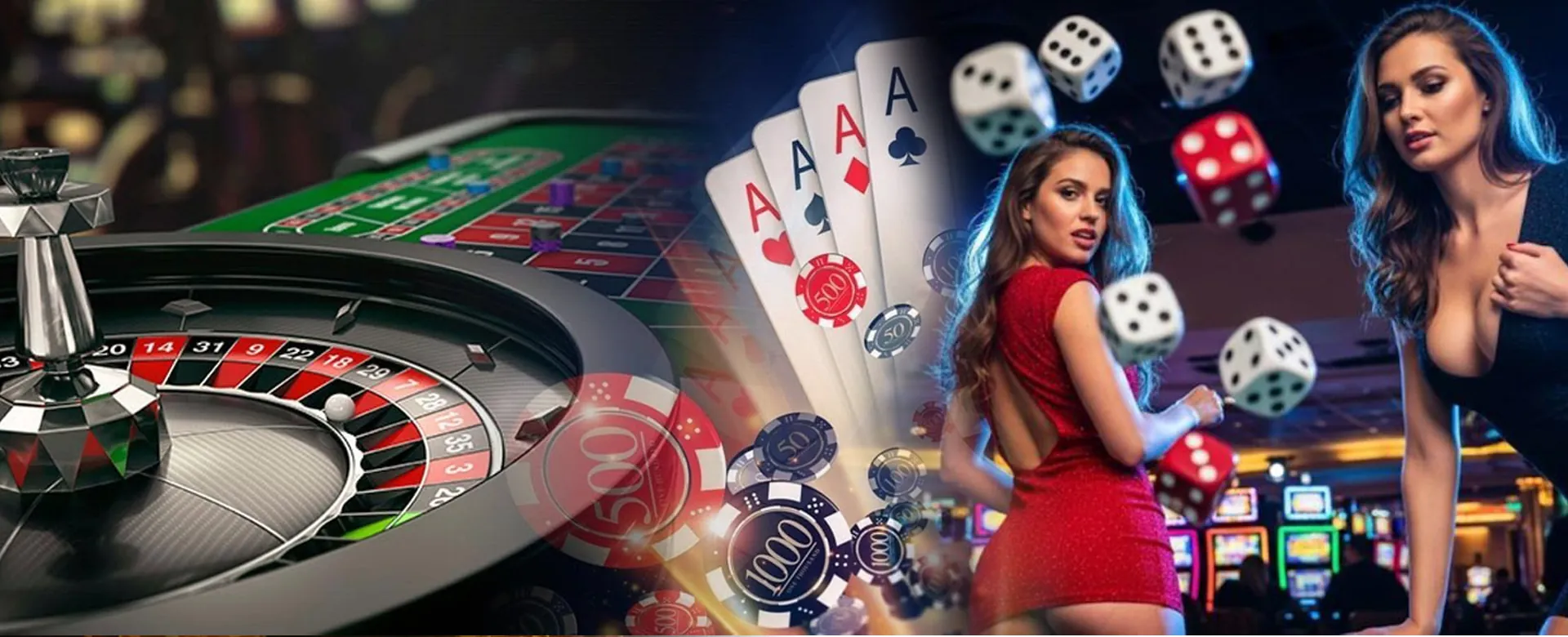 Fachai Poker online casino table with cards and chips, promoting exclusive bonuses